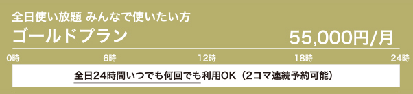 ゴールドプラン 38,500円/月　全日使い放題　みんなで使いたい方